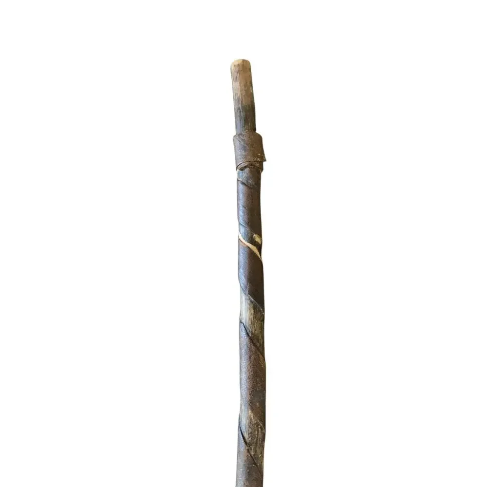 Hand Carved Wood Tobacco Pipe Vintage Long 16 inch Rustic Folk Art‎ Display